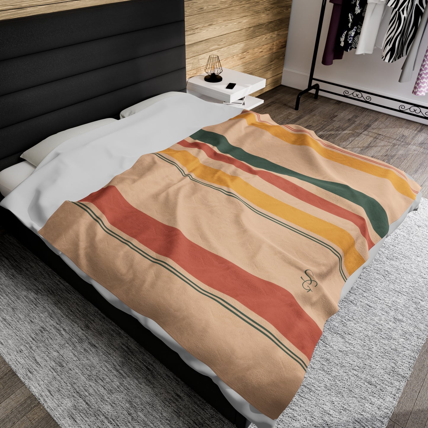 Personalized Monogrammed Striped Blanket