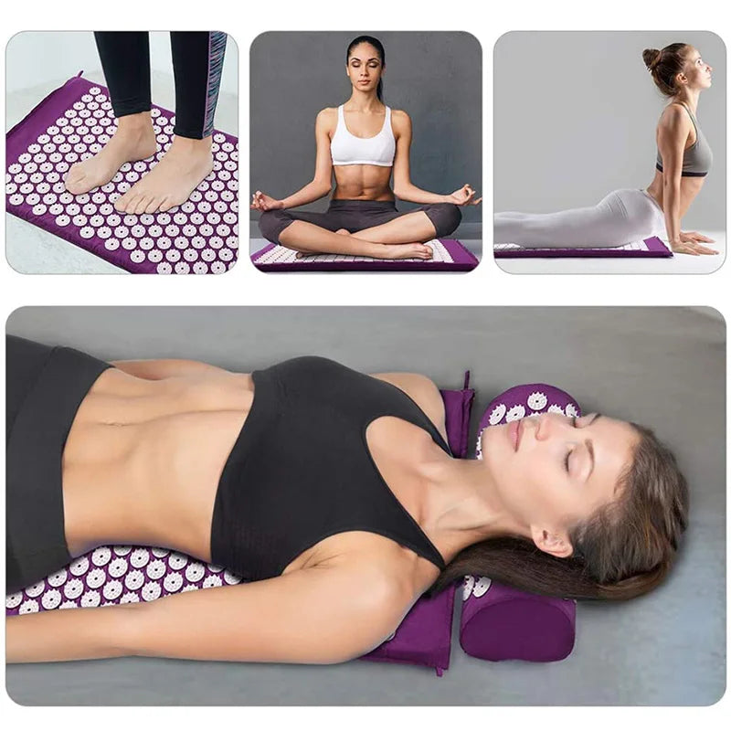 AcuRelax Acupressure Mat and Pillow Set for Back, Neck, Lower Back and Feet