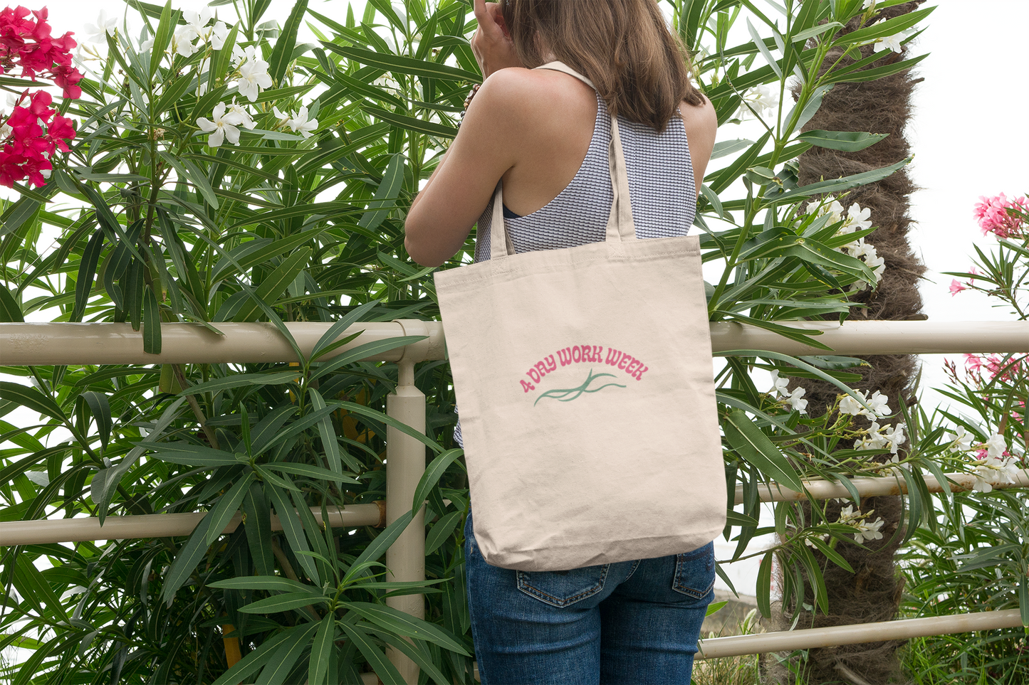 "4 Day Work Week" Cotton Canvas Tote Bag