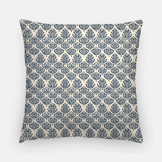 VEDA: Dark Navy + Cream 20in Artisan Pillow Cover