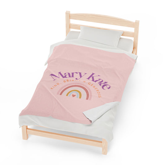 Personalized Velveteen Blanket, Customized with Child's Name & Up to 3 Adjectives Describing them