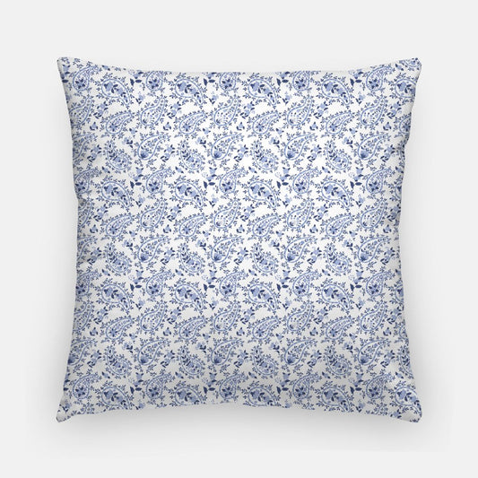 SAIRA: Blue + White Trailing Floral 20 in Pillow Cover