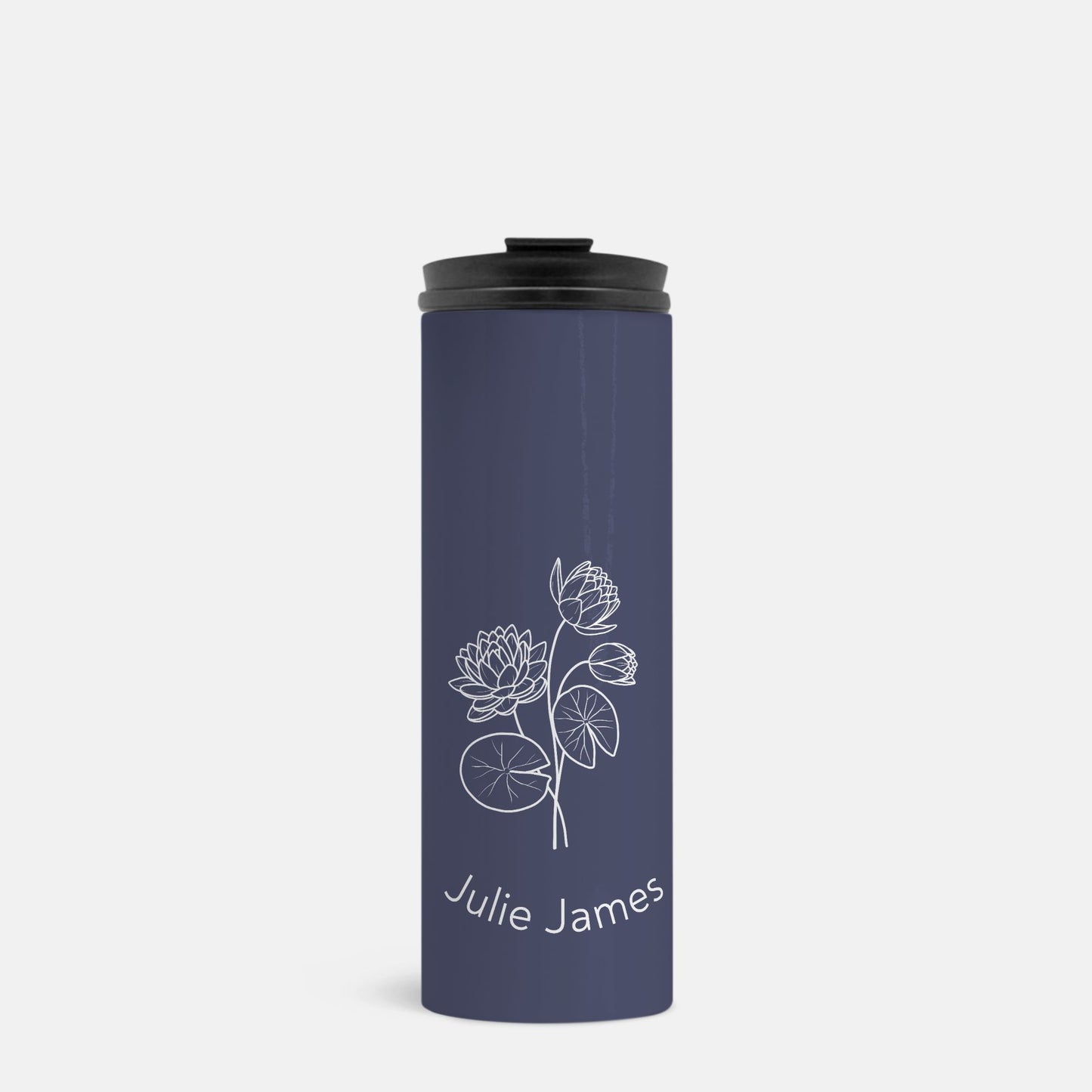 Personalized with Name + Birth Flower 16 oz Thermal Tumbler