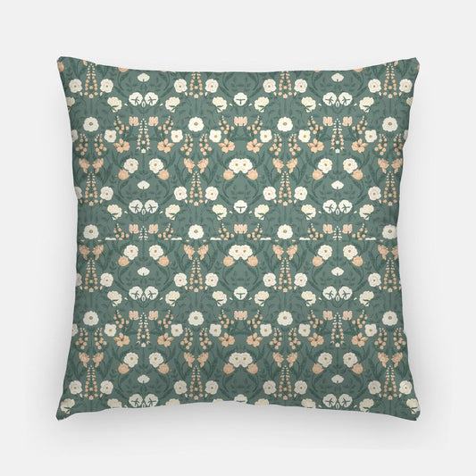 LILIAN: Emerald Floral 20in Artisan Pillow Cover