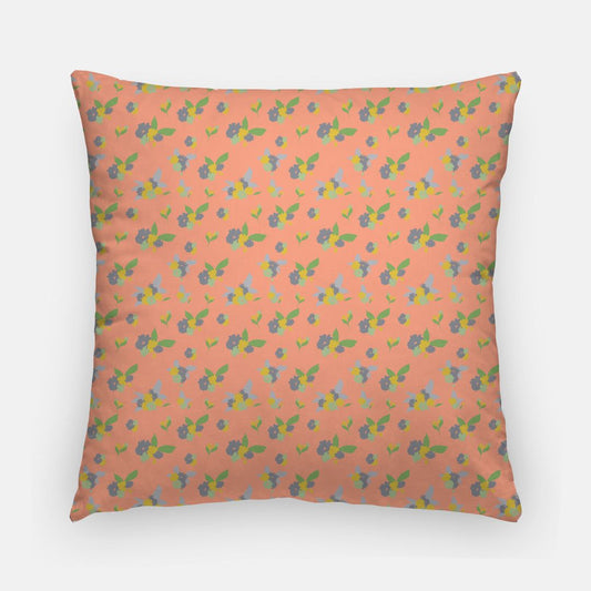 EMILY: Peach Botanical 20in Pillow Cover