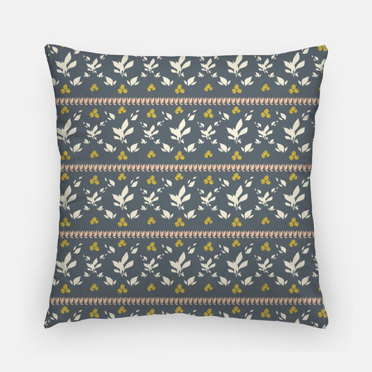 SKYLAR NAVY: Garden-Inspired Artisan 20 in Pillow Cover