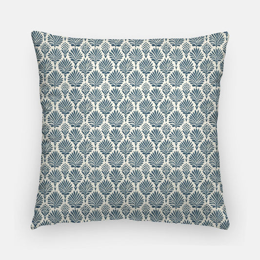 LAYLA BLUE: Navy + Ivory Floral Block Print Pillow Cover