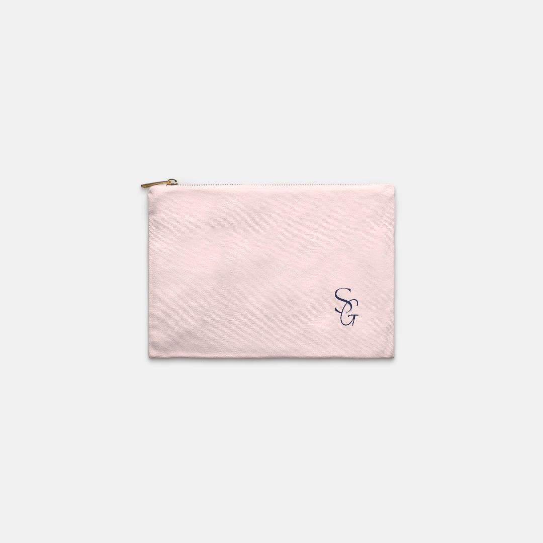 Monogrammed Lined Accessory/Cosmetic Bag