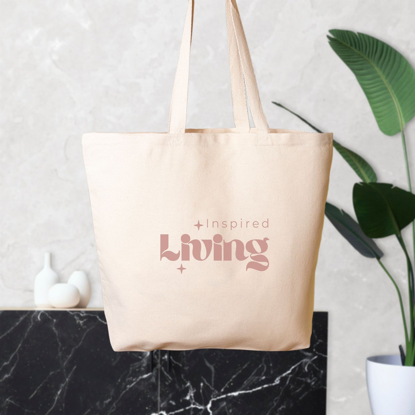 Inspired Living 100% Cotton Canvas Oversized Tote