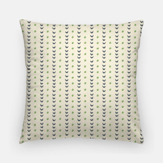 CLARA: Navy, Green + Ivory 20in Artisan Pillow Cover